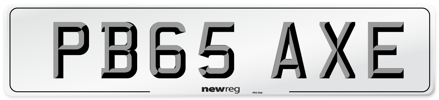 PB65 AXE Number Plate from New Reg